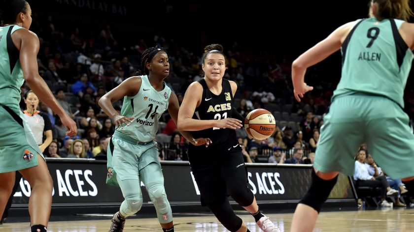 Tina Charles-free New York Liberty keep pace but fall to Vegas (Highlights)