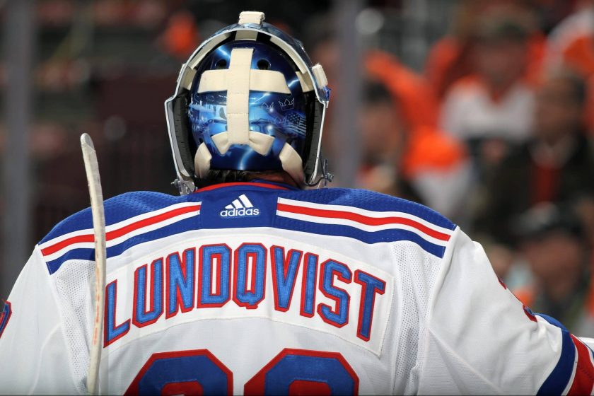 New York Rangers G Henrik Lundqvist is already battling some hard shots