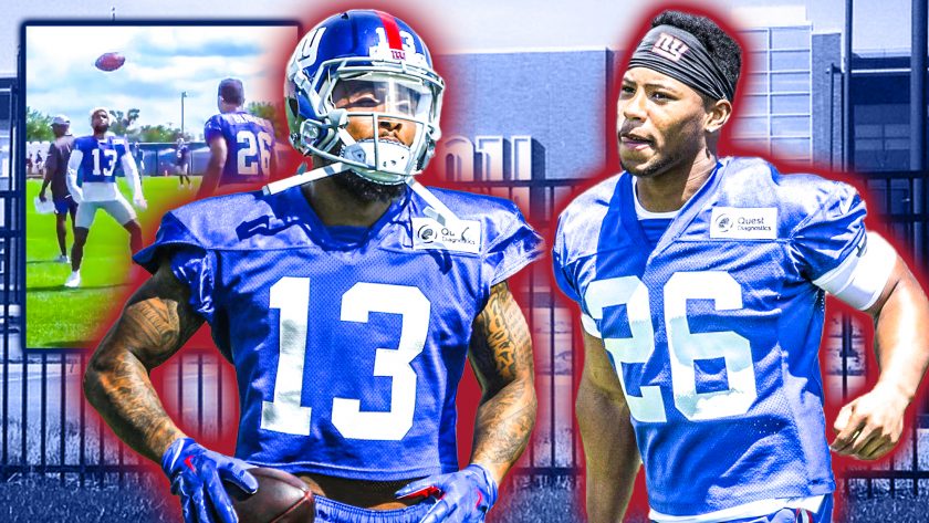 New York Giants: Odell Beckham Jr., Saquon Barkley caught ‘kicking it’ (Video)
