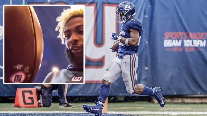 New York Giants WR Odell Beckham Jr. steals Saquon Barkley’s TD ball (Video)