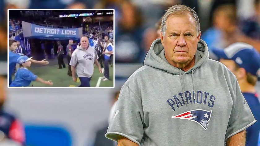 Bill Belichick viciously snubs young Detroit Lions fans before game (Video)