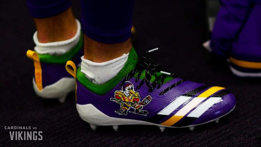 Minnesota Vikings WR Adam Thielen sports incredible Mighty Ducks cleats