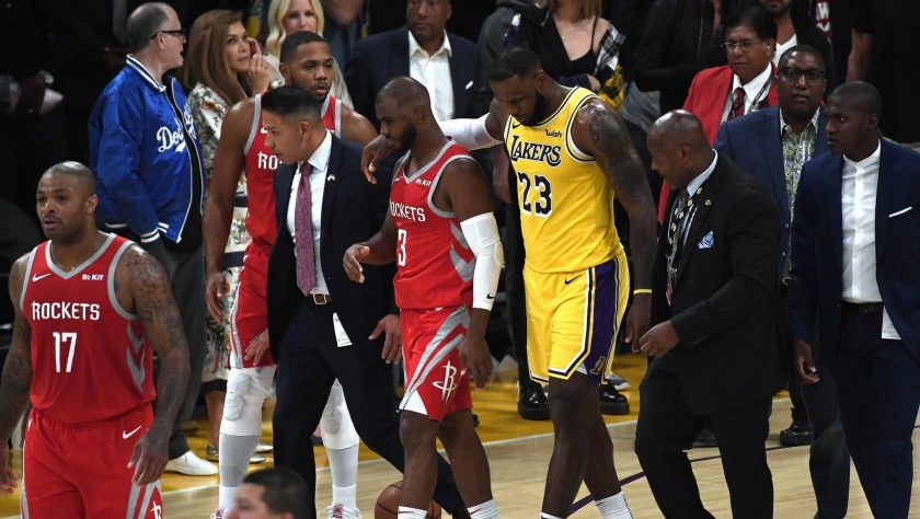 Rajon Rondo, Chris Paul exchange blows while Carmelo Anthony watches (Video)