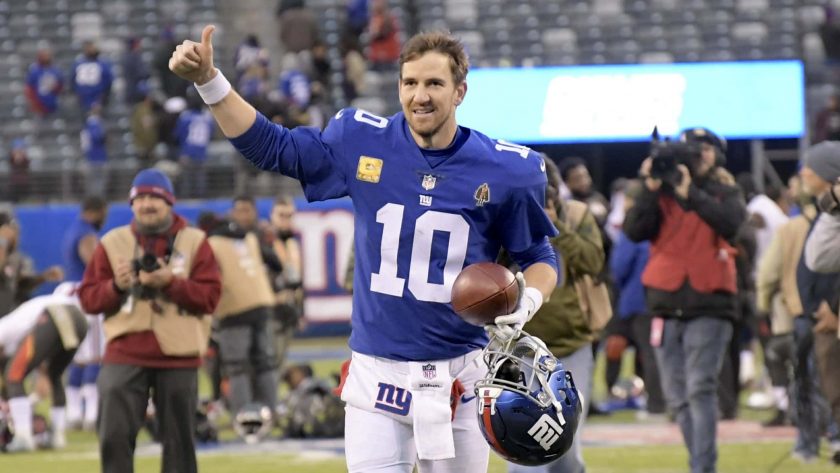 Eli Manning leads workout with Saquon Barkley & Sterling Shepard