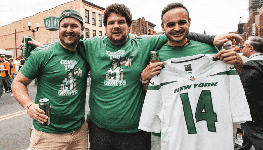 New York Jets fans troll Giants with Sam Darnold-inspired shirts in Nashville