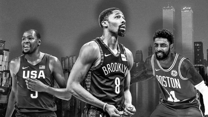 Kevin Durant, Spencer Dinwiddie, Kyrie Irving