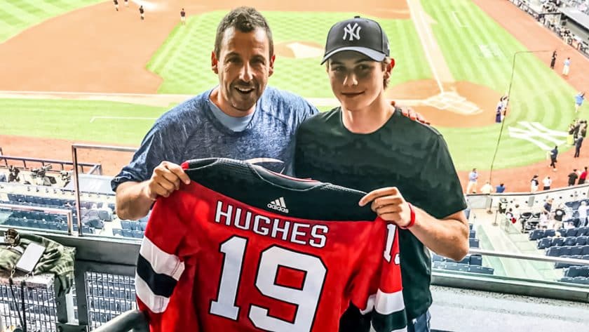 New Jersey Devils young stud Jack Hughes meets Adam Sandler