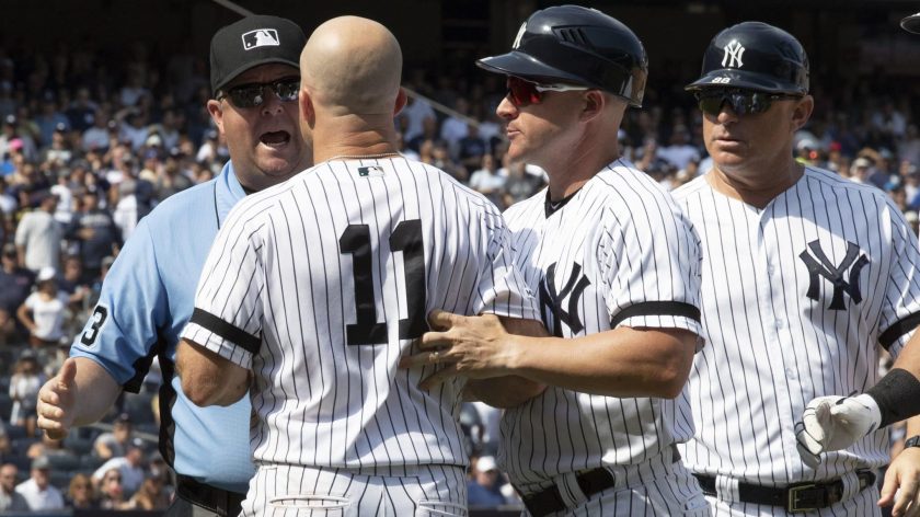 New York Yankees’ Aaron Boone, Brett Gardner ejected from Saturday’s game (Video)