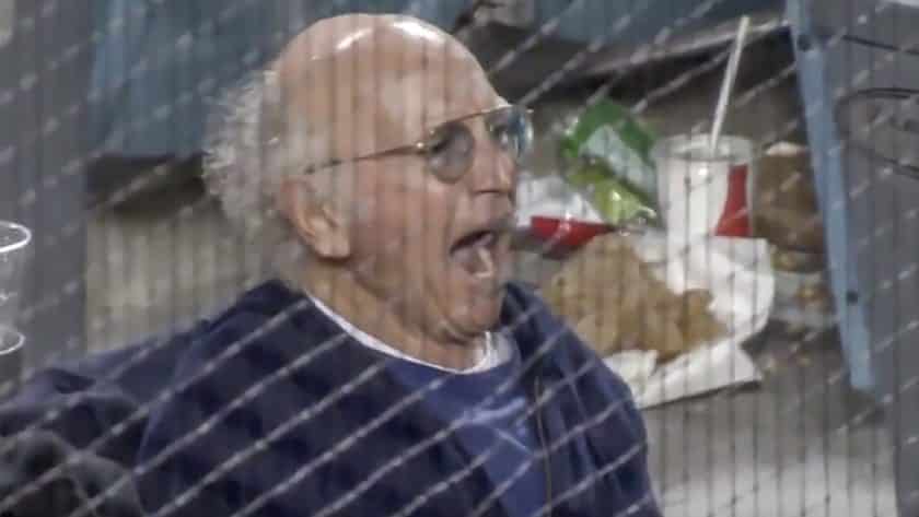 Larry David yawns at New York Yankees game, denies YES invitation (Video)
