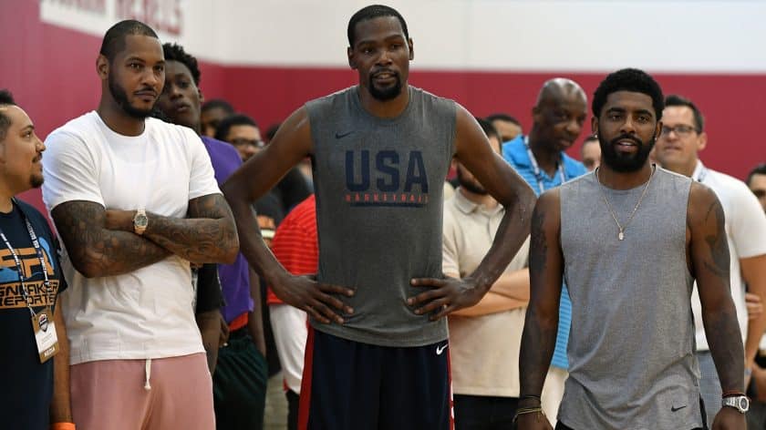 Kyrie Irving, Kevin Durant get up shots at the Brooklyn Nets facility (Video)