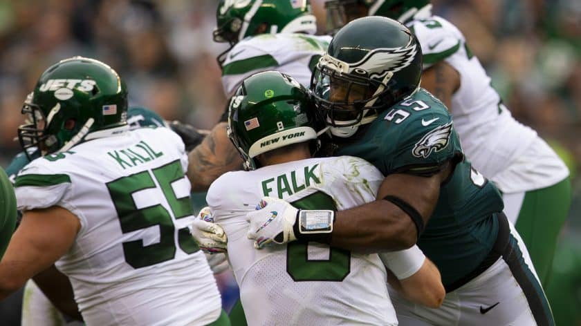 New York Jets allow 10 sacks in 31-6 loss to Philadelphia Eagles (Highlights)