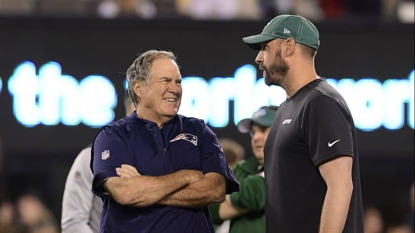 New York Jets HC Adam Gase, Bill Belichick play chicken in midst of blowout (Video)