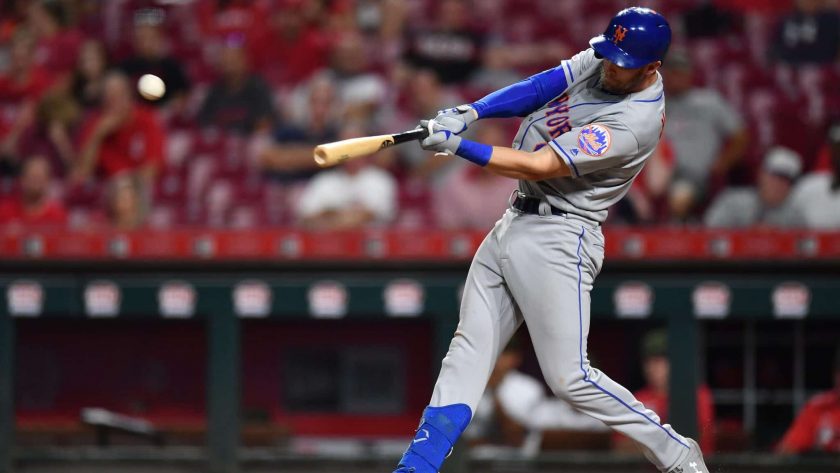 CINCINNATI, OH - SEPTEMBER 20: Jeff McNeil #6 of the New York Mets hits an RBI triple in the ninth inning against the Cincinnati Reds at Great American Ball Park on September 20, 2019 in Cincinnati, Ohio. New York defeated Cincinnati 8-1.