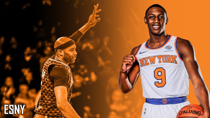 Vince Carter passes the torch to Knicks’ RJ Barrett during MSG farewell