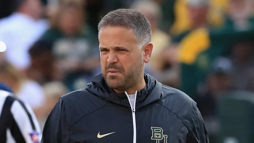 WACO, TX - SEPTEMBER 09: Head coach Matt Rhule of the Baylor Bears before a game against the UTSA Roadrunners at McLane Stadium on September 9, 2017 in Waco, Texas.