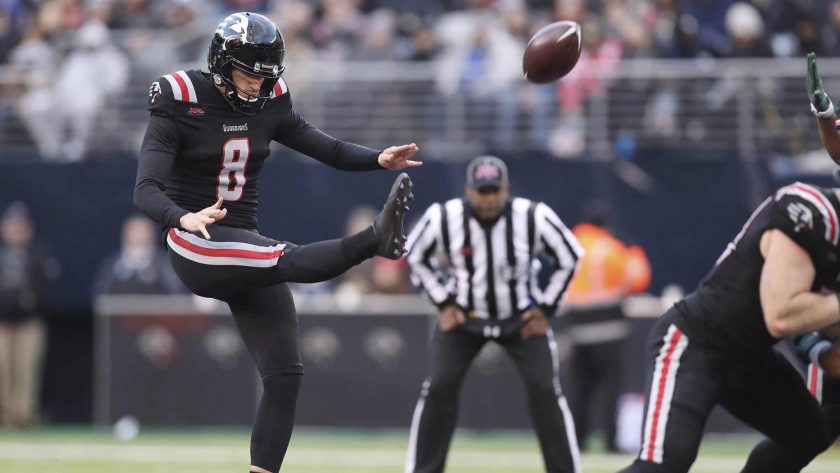 New York Guardians punter Justin Vogel comes through despite new rules