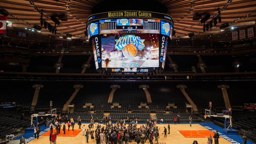 NEW YORK, NY - OCTOBER 24: Members of the media tour Madison Square Garden after a press conference announcing the completion of three-year, $1 Billion dollar face lift to Madison Square Garden on October 24, 2013 in New York City. Madison Square Garden is home to the basketball team the New York Knicks and the hockey team the New York Rangers, and also hosts events ranging from live music shows, political events and professional boxing matches. The Garden also faces new challenges in the live entertainment business from the recently opened Barclay's Center in Brooklyn, NY.