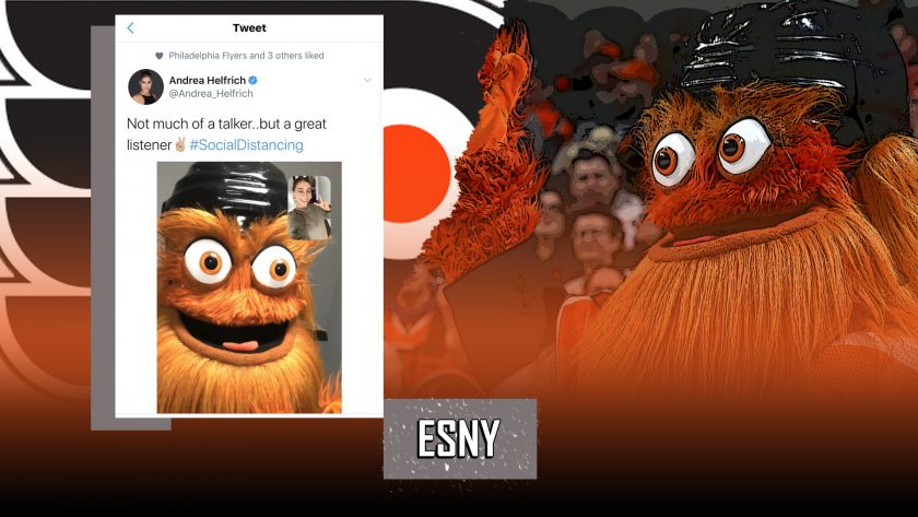 Gritty, Philadelphia Flyers host share some comic relief via Twitter
