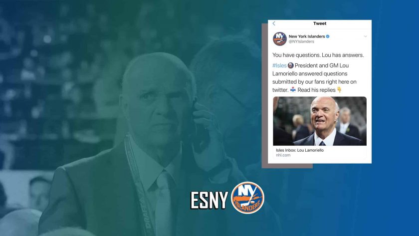 New York Islanders GM Lou Lamoriello answers Twitter mailbag questions