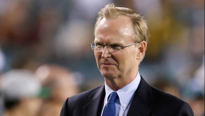 PHILADELPHIA, PA - SEPTEMBER 30: John Mara owner of the New York Giants walks off the field during warm ups before the start of the Giants and Philadelphia Eagles game at Lincoln Financial Field on September 30, 2012 in Philadelphia, Pennsylvania.