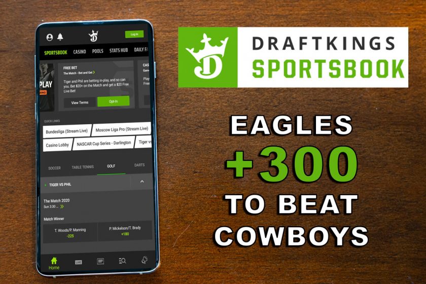 Get the Eagles at +300 Odds to Beat Dallas at DraftKings Sportsbook