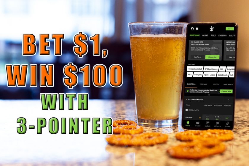 Get 100-1 Odds on 3-Pointer at DraftKings Sportsbook