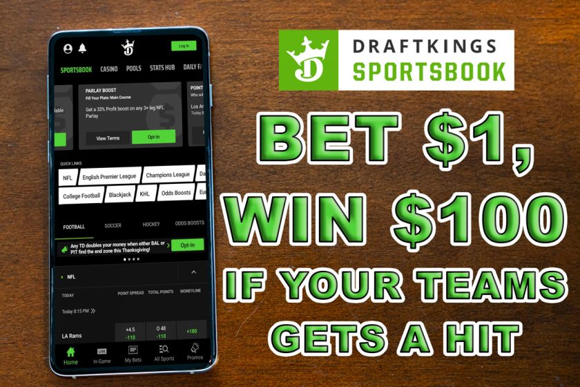 DraftKings Sportsbook: Get 100-1 Odds on Any MLB Team to Get 1+ Hit