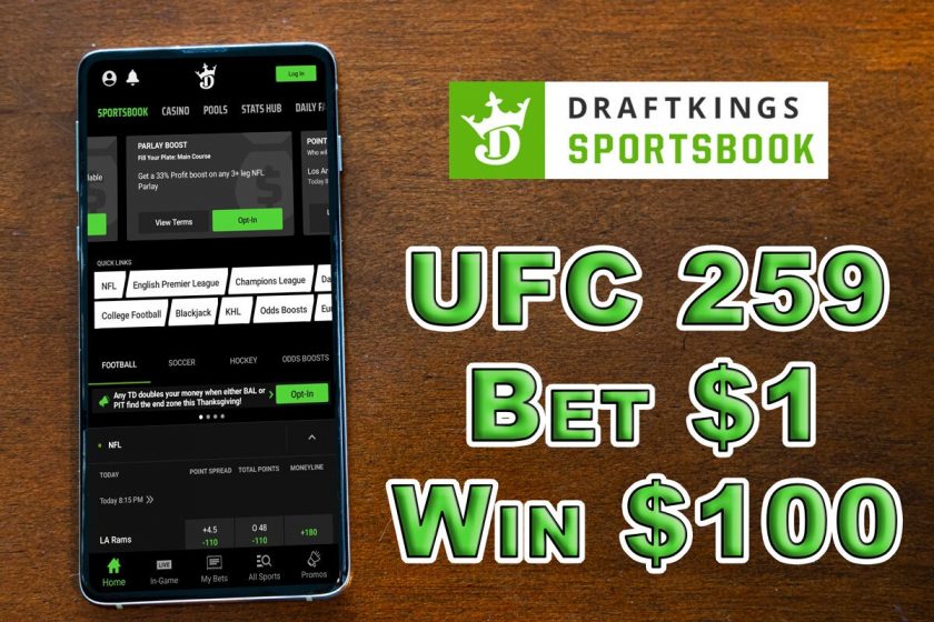 Bet $1, Get $100 on Any UFC 259 Title Fight at DraftKings Sportsbook