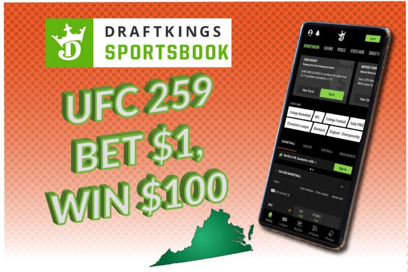 DraftKings Virginia UFC 259 No-Brainer 100-1 Odds