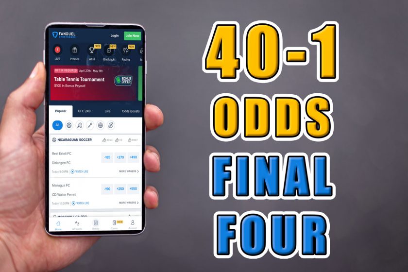fanduel sportsbook 40-1 odds final four
