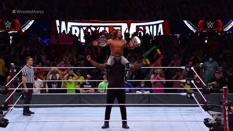 AJ Styles and Omos win Raw Tag Team titles at WrestleMania 37