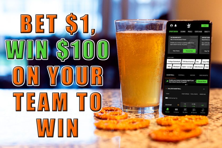 Bet $1, Win $100 on NBA Playoff Game At DraftKings Sportsbook
