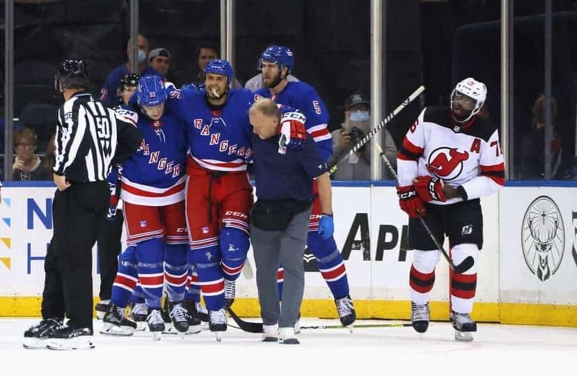 Rangers’ Ryan Reaves injured on questionable play by PK Subban