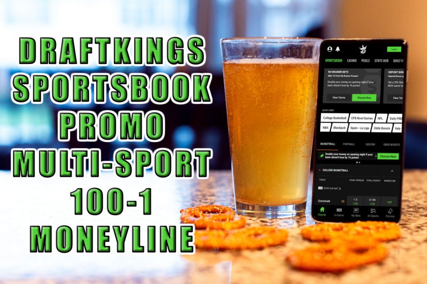 DraftKings Sportsbook Promo Gives 100-1 Odds on Games This Week