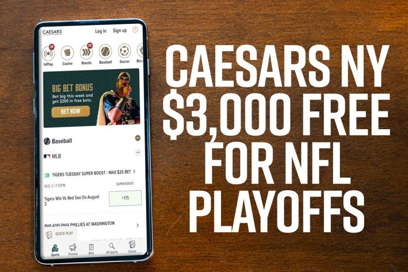 Caesars NY Gets Wild With Over $3,000 Free for NFL Playoffs