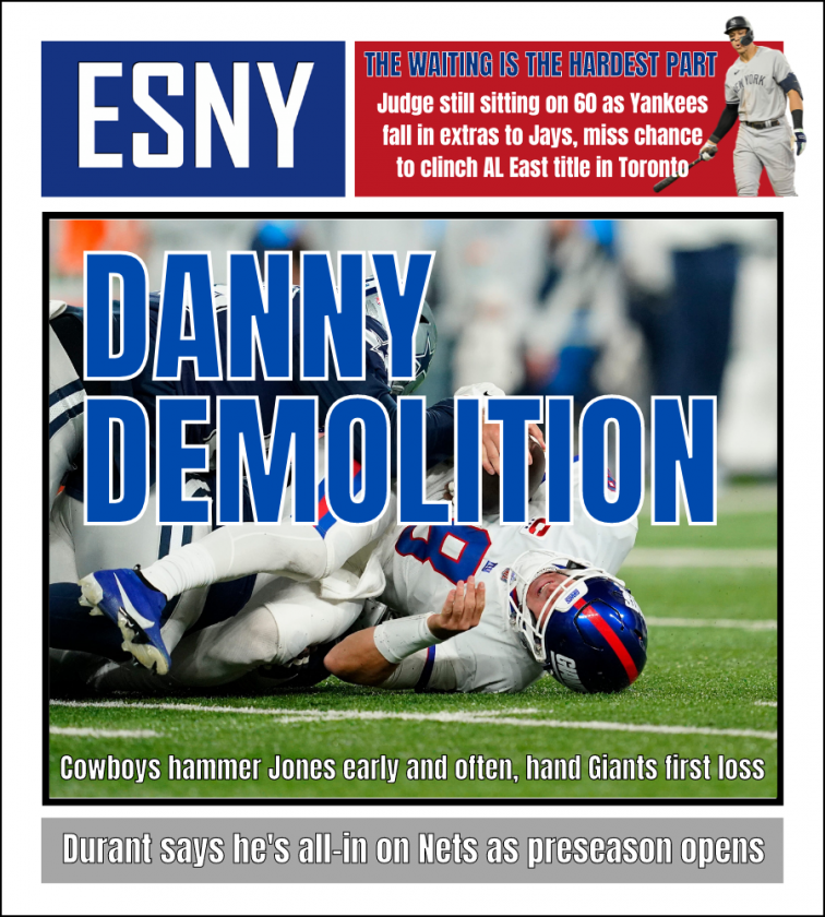 Giants fall to Cowboys, Daniel Jones gets hammered | ESNY back page