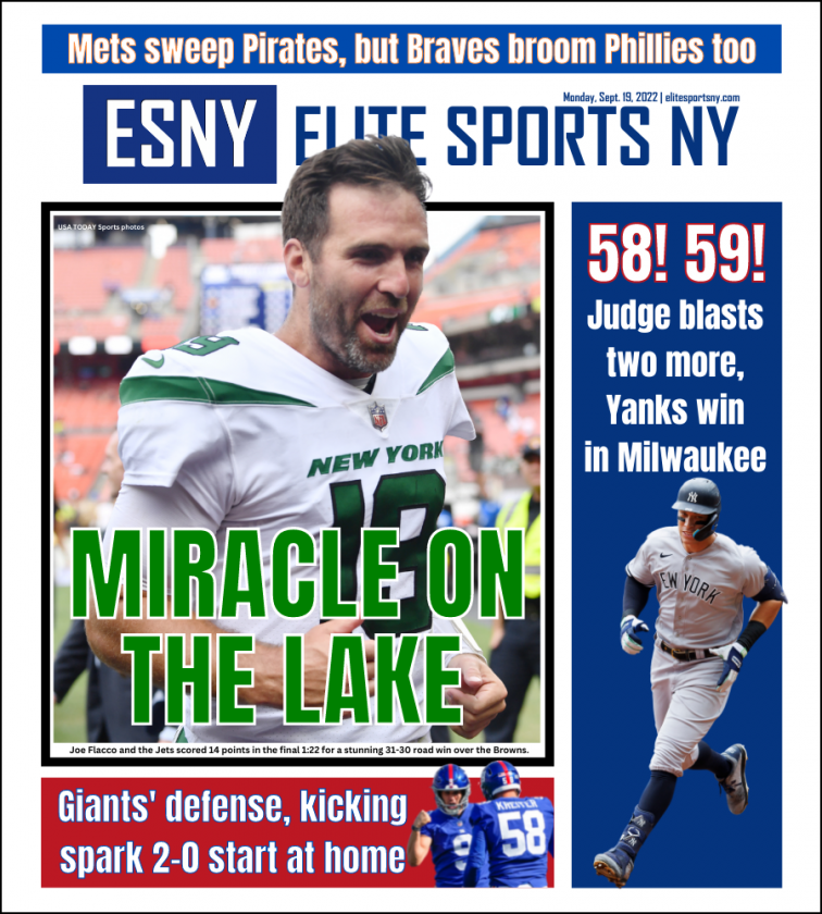 Jets’ miraculous win over Browns highlights big Sunday in New York | ESNY back page