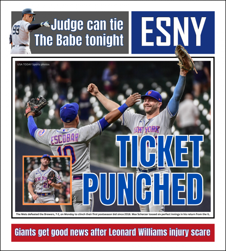 Mets clinch postseason bid with win over Brewers | ESNY back page