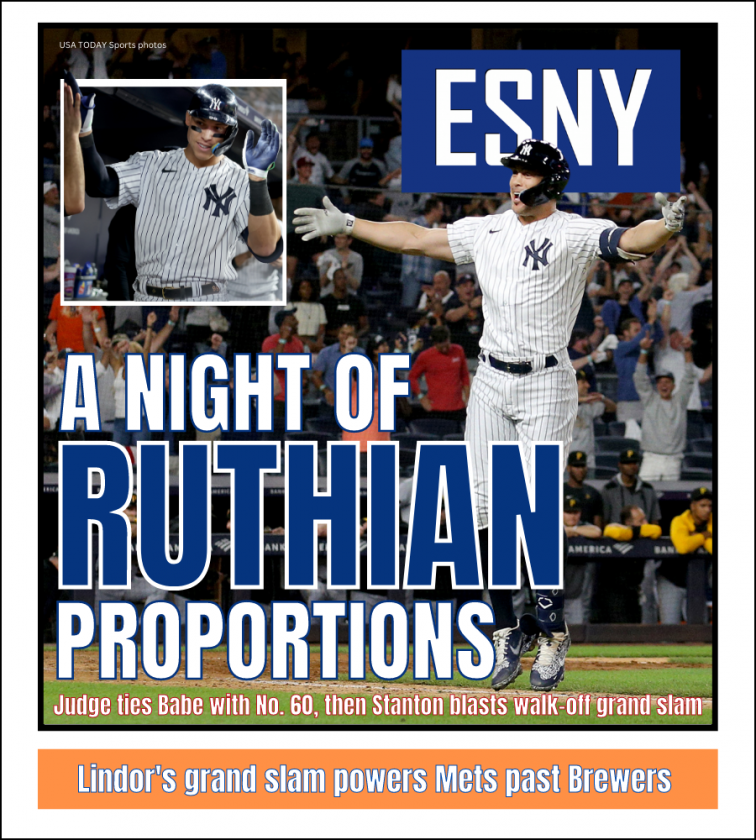 Aaron Judge ties Babe Ruth to spark epic Yankees rally | ESNY back page