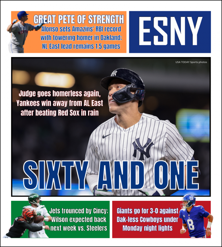 Aaron Judge is still sitting on 60 home runs | ESNY back page