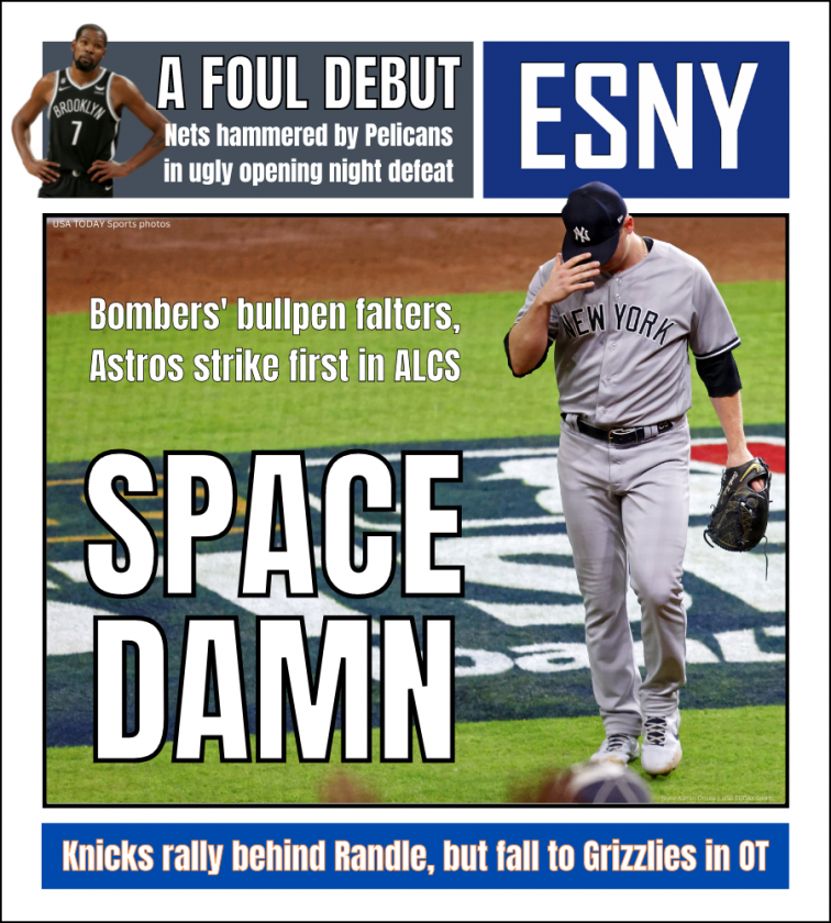 Astros take down Yankees in ALCS Game 1 | ESNY back page