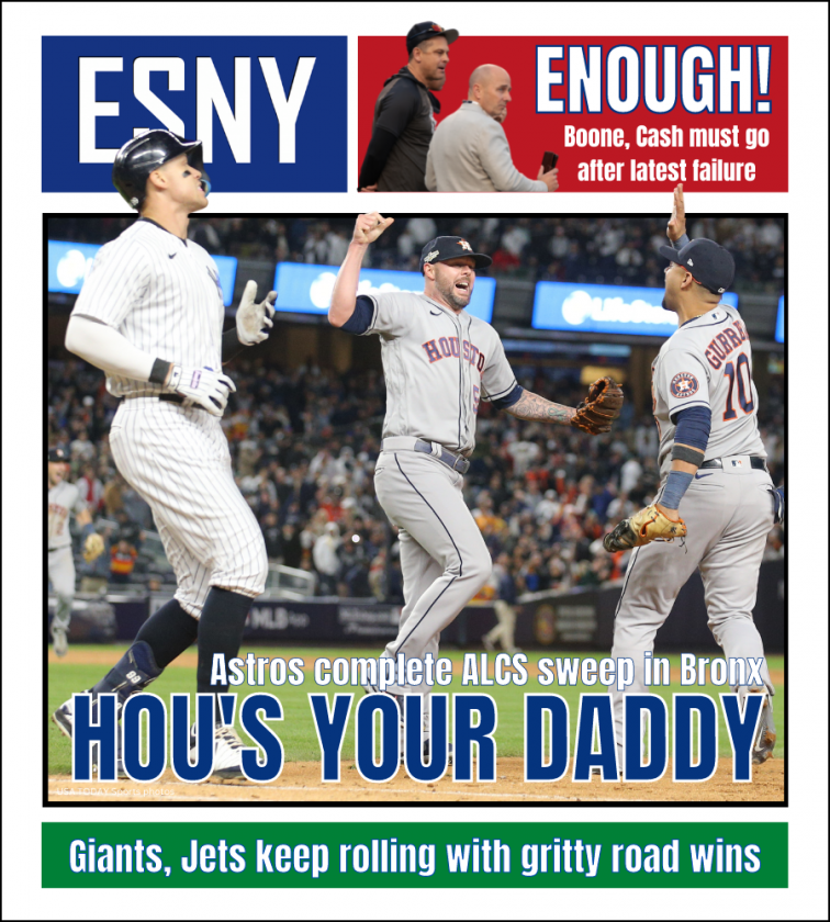 Astros sweep Yankees out of ALCS | ESNY back page