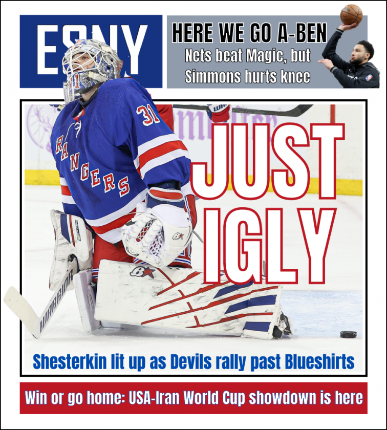 Devils roll past Rangers | ESNY back page