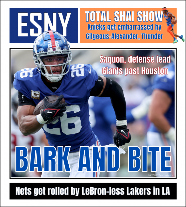 Saquon Barkley, defense lead Giants past Texans | ESNY back page