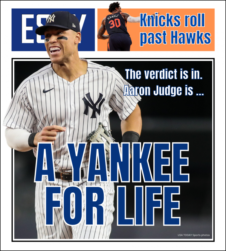 Aaron Judge is staying with the Yankees | ESNY back page