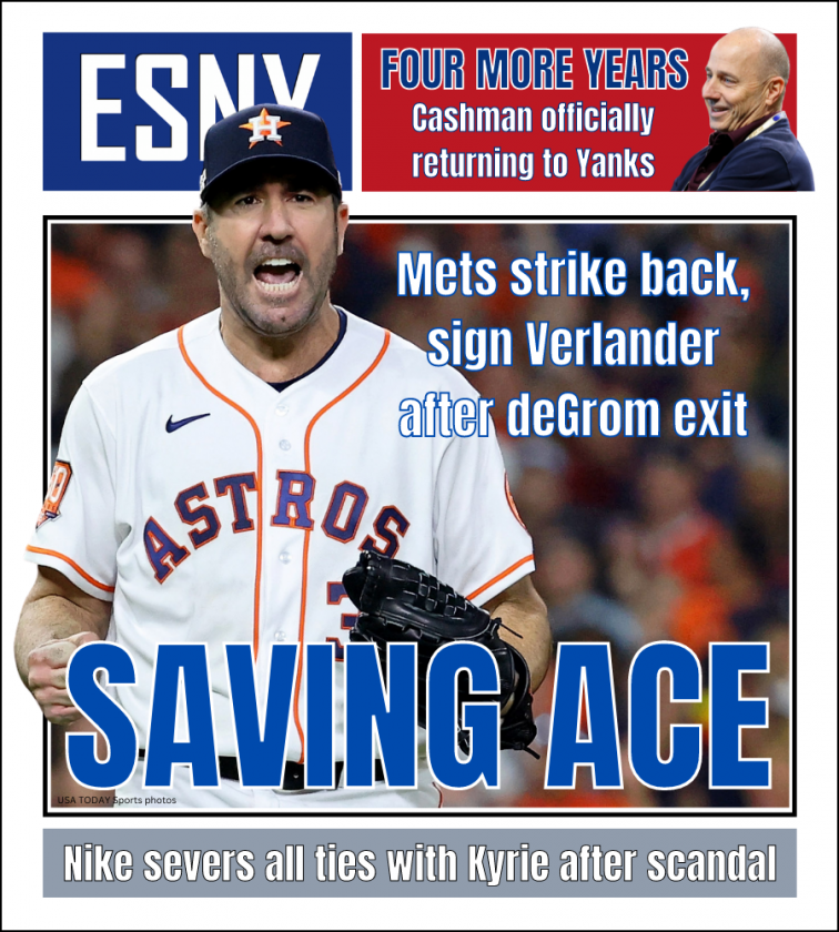 Mets snag Justin Verlander after losing Jacob deGrom | ESNY back page