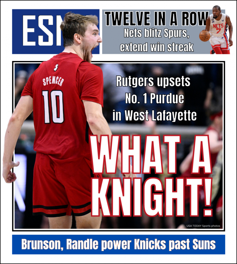 Rutgers men’s hoops knocks off No. 1 Purdue | ESNY back page
