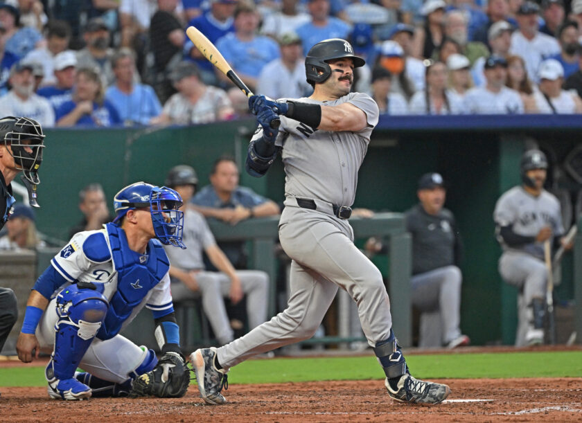 NY Yankees at KC Royals: Aaron Judge continues dance with .400