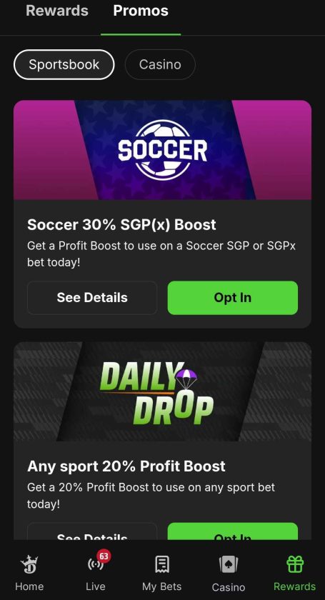 draftkings sportsbook all user promos