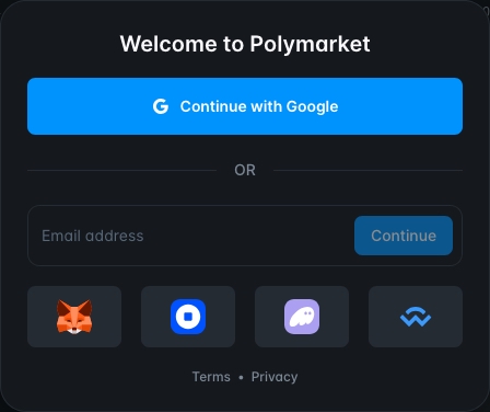 claim polymarket promo code sign up screen